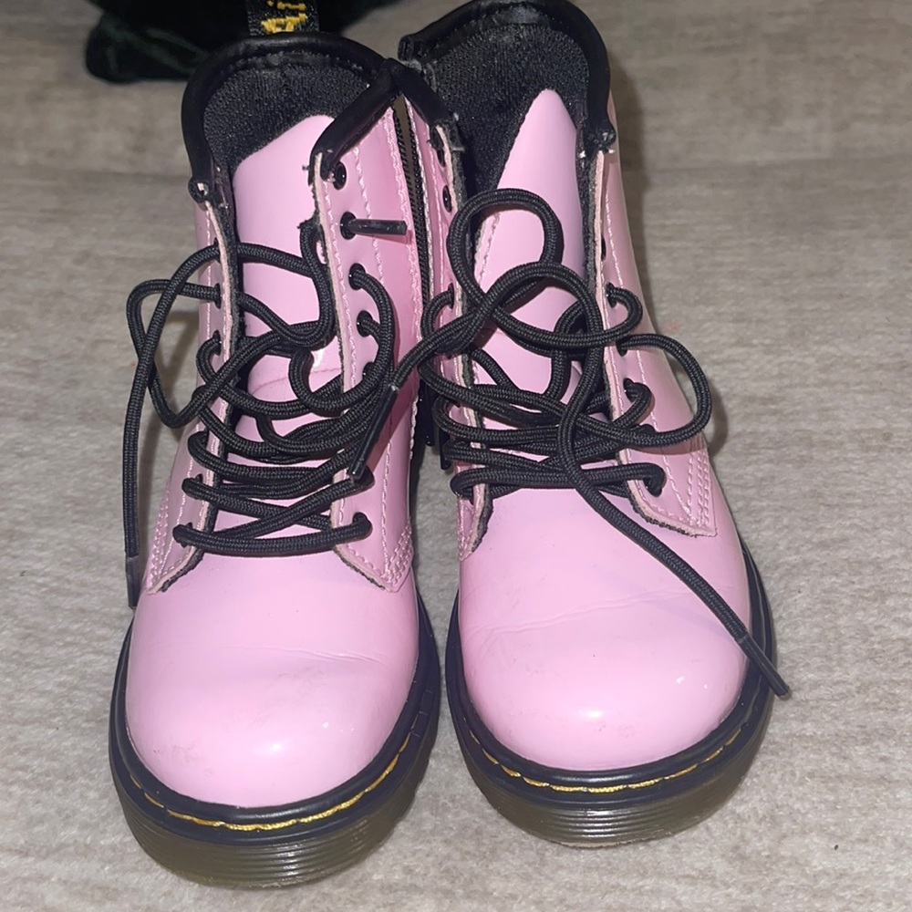 Dr. Marten pink combat boot.